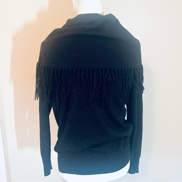 Michael Kors Black Cowl Neck Sweater with Metallic Reflection - Size M - Picture 3 of 13